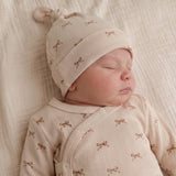 Organic Kimono Infant Sleep Gown - Tiny Bows