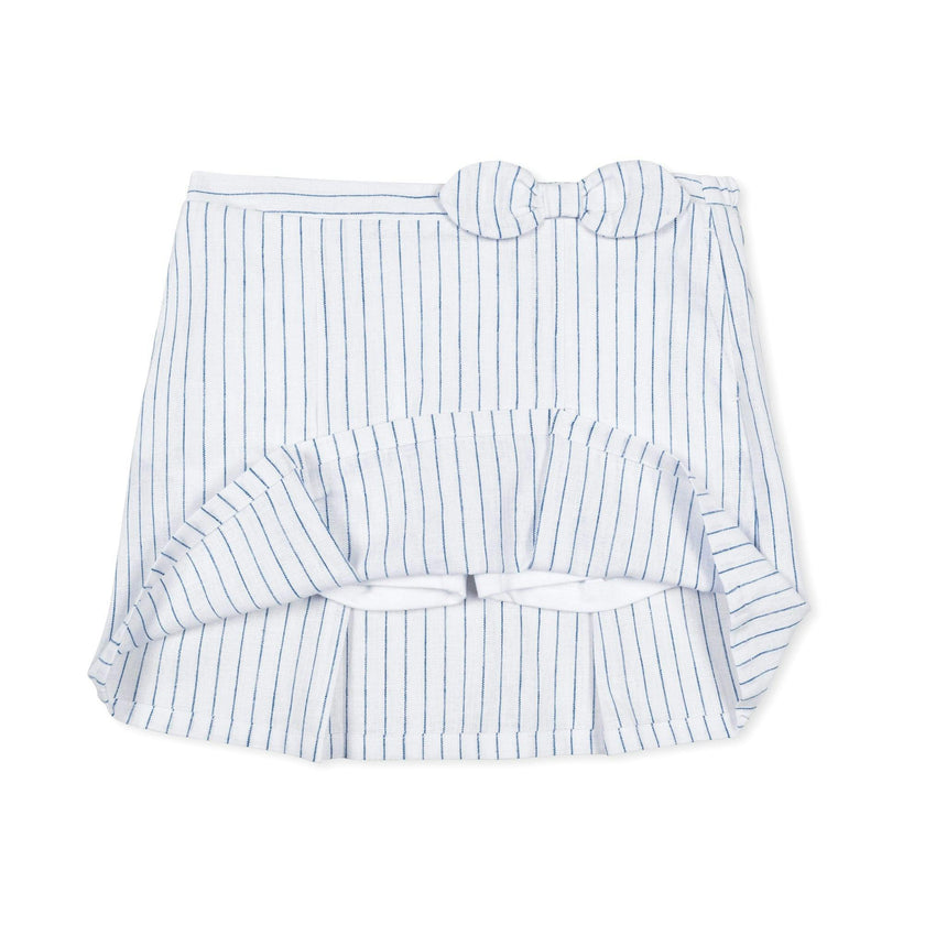 Linen Pleated Bow Skort