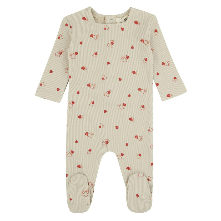 Bamboo Heart Printed Footie