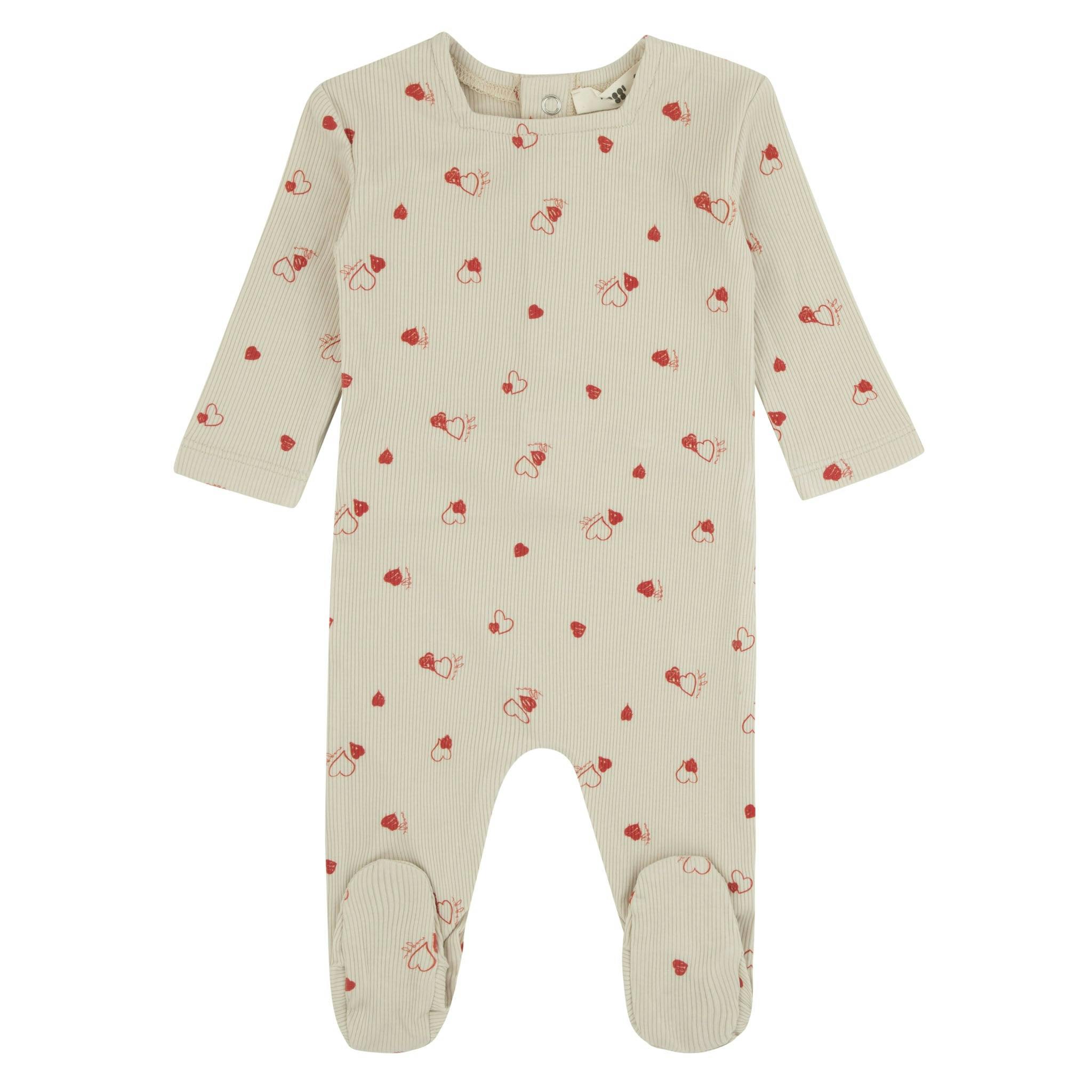 Bamboo Heart Printed Footie