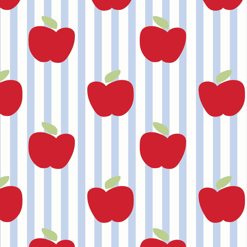 Charles Boys' Short Set - Schoolhouse Apples Blue