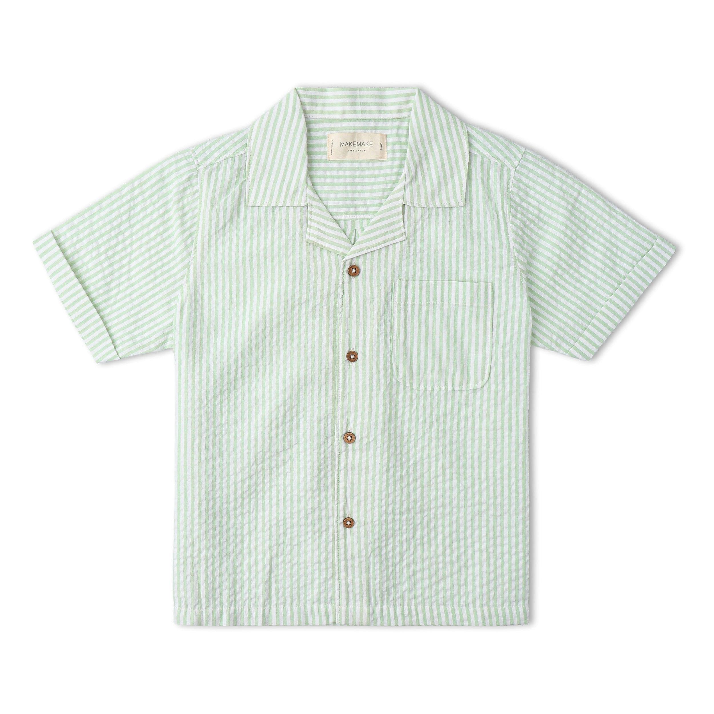 Organic Shirt & Shorts Set - Basil Stripes