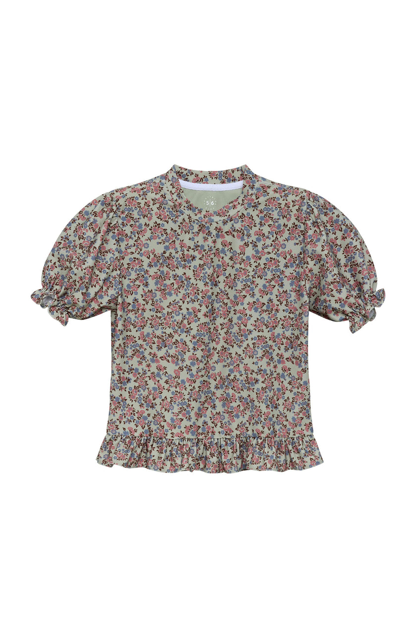 fall floral ruffle tee