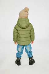 Winter Jacket Adapted For Car Seats Olive Green