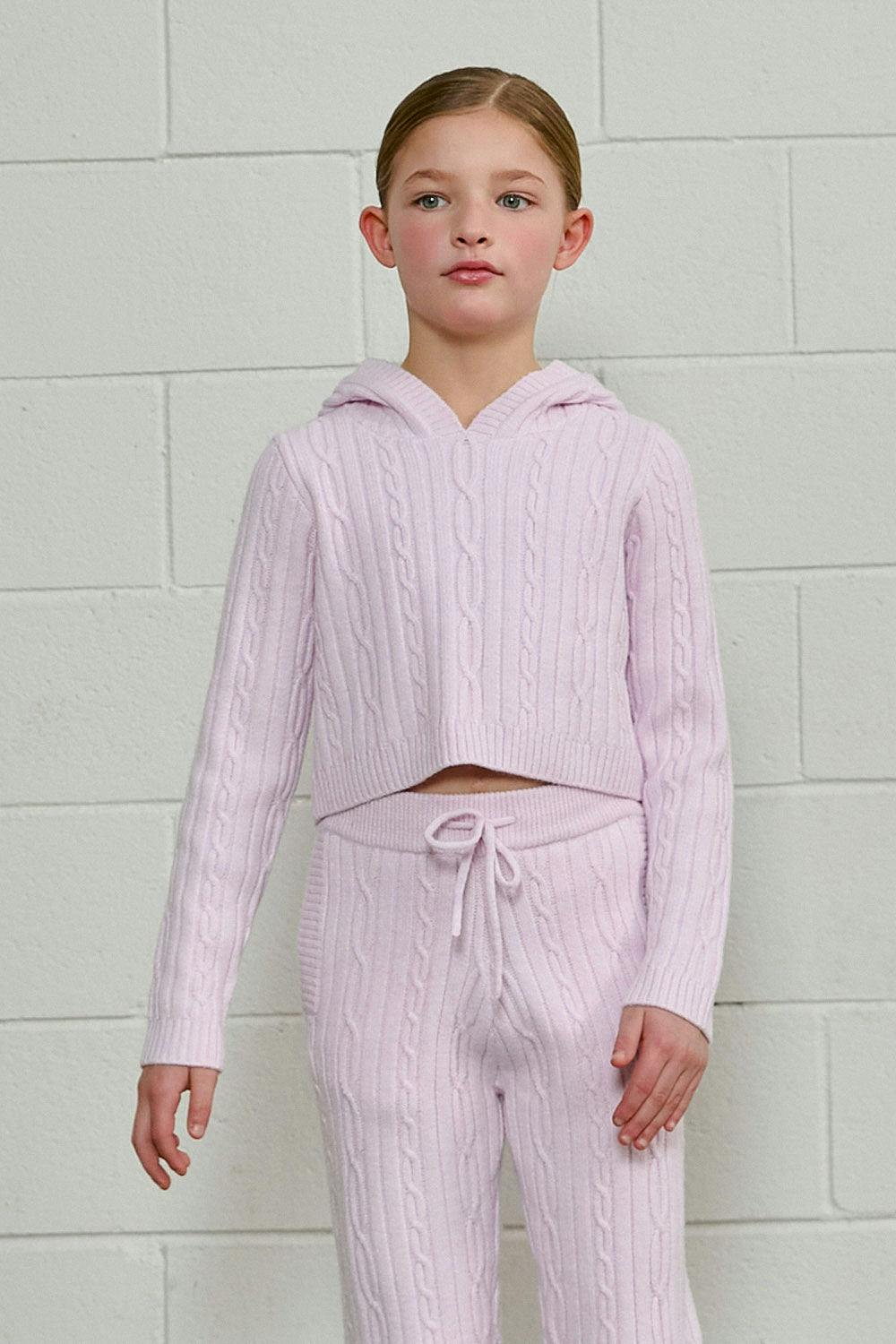 Cable Knit Cropped Hoodie