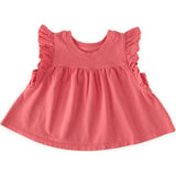 Garment Dye Ruffle T-Shirt, Red