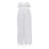 White Lace Christening Gown & Bonnet Set