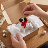 Pug Dog Hand Knit Christmas Ornament