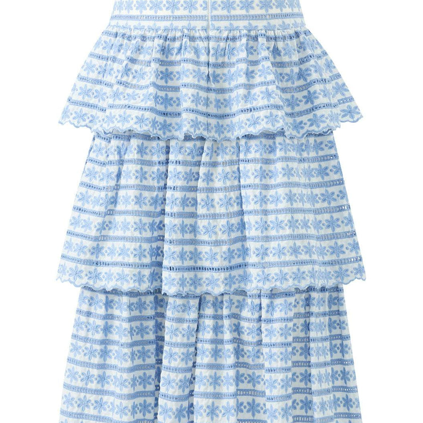 Odessa Frill Embroidered Maxi Skirt