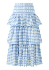 Odessa Frill Embroidered Maxi Skirt