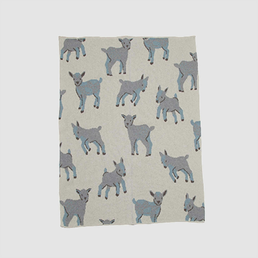 Baby Cotton Knit Blanket - Goat