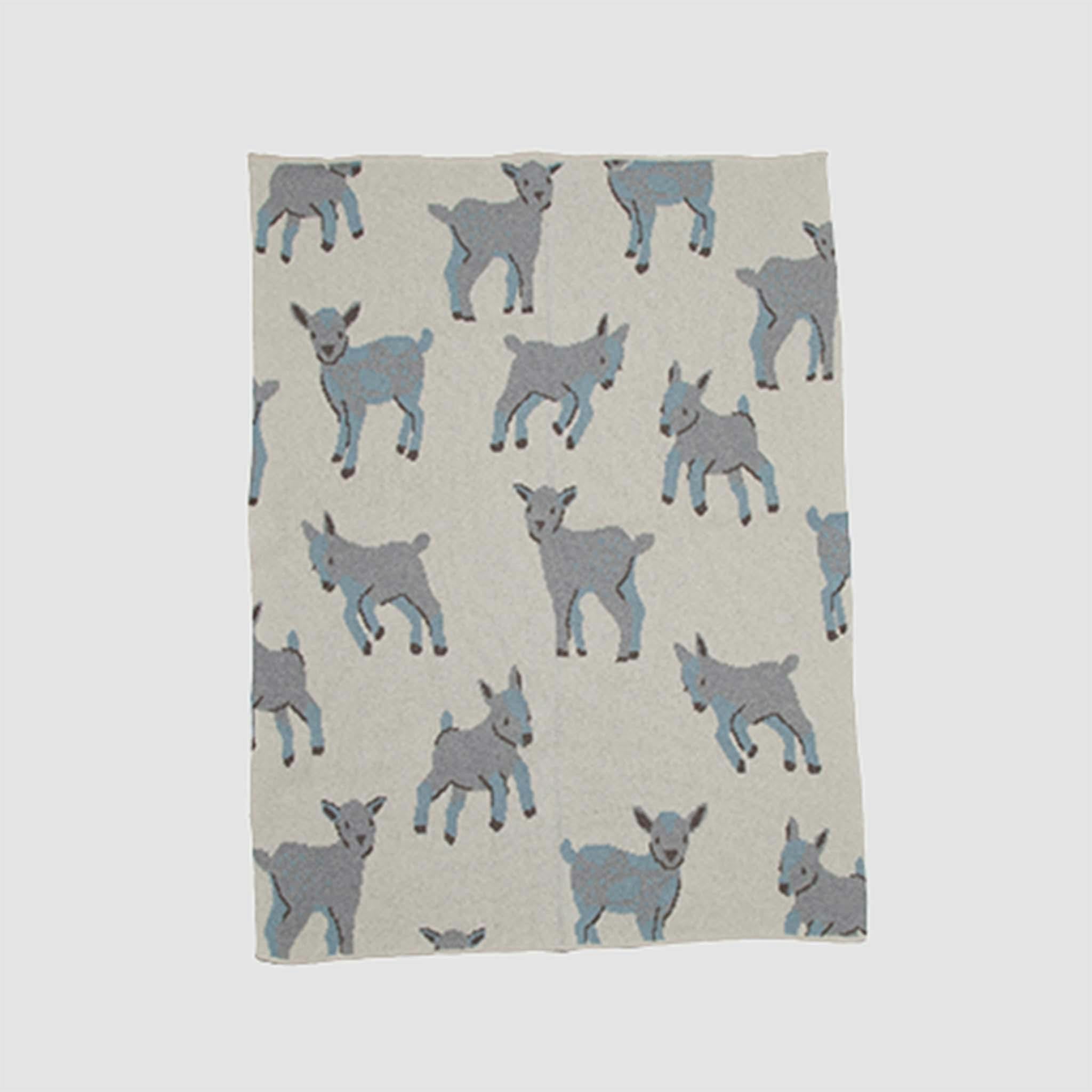 Baby Cotton Knit Blanket - Goat