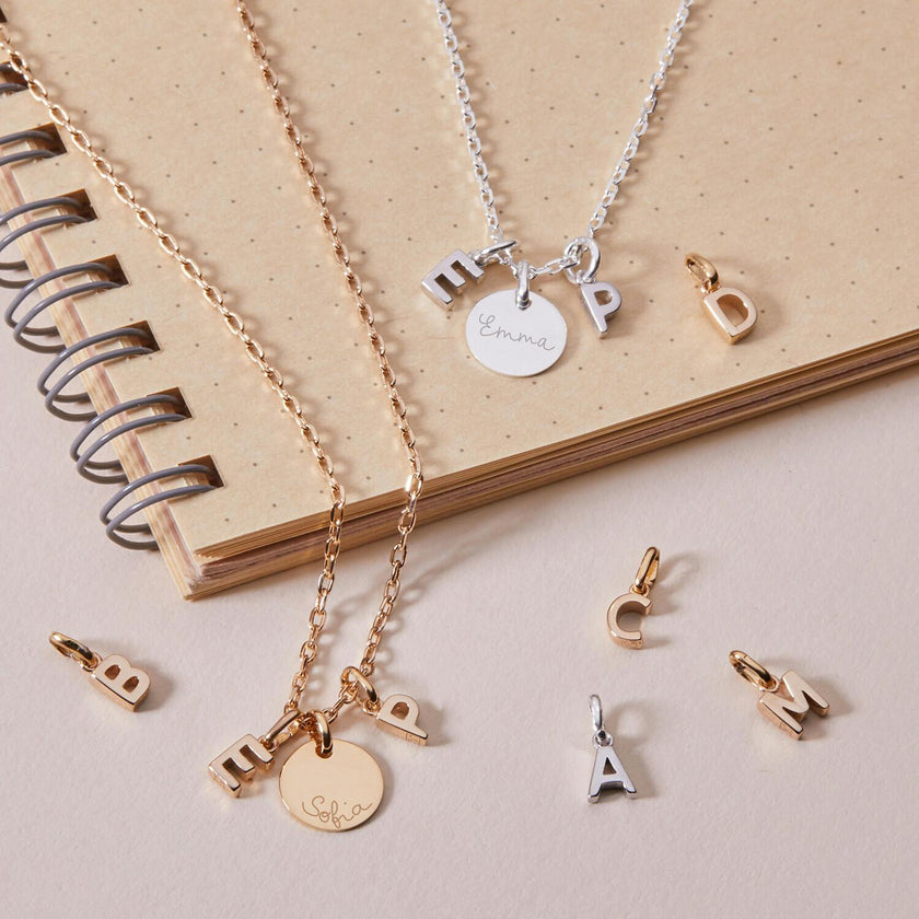 Personalized Mini Alphabet Necklace, Sterling Silver