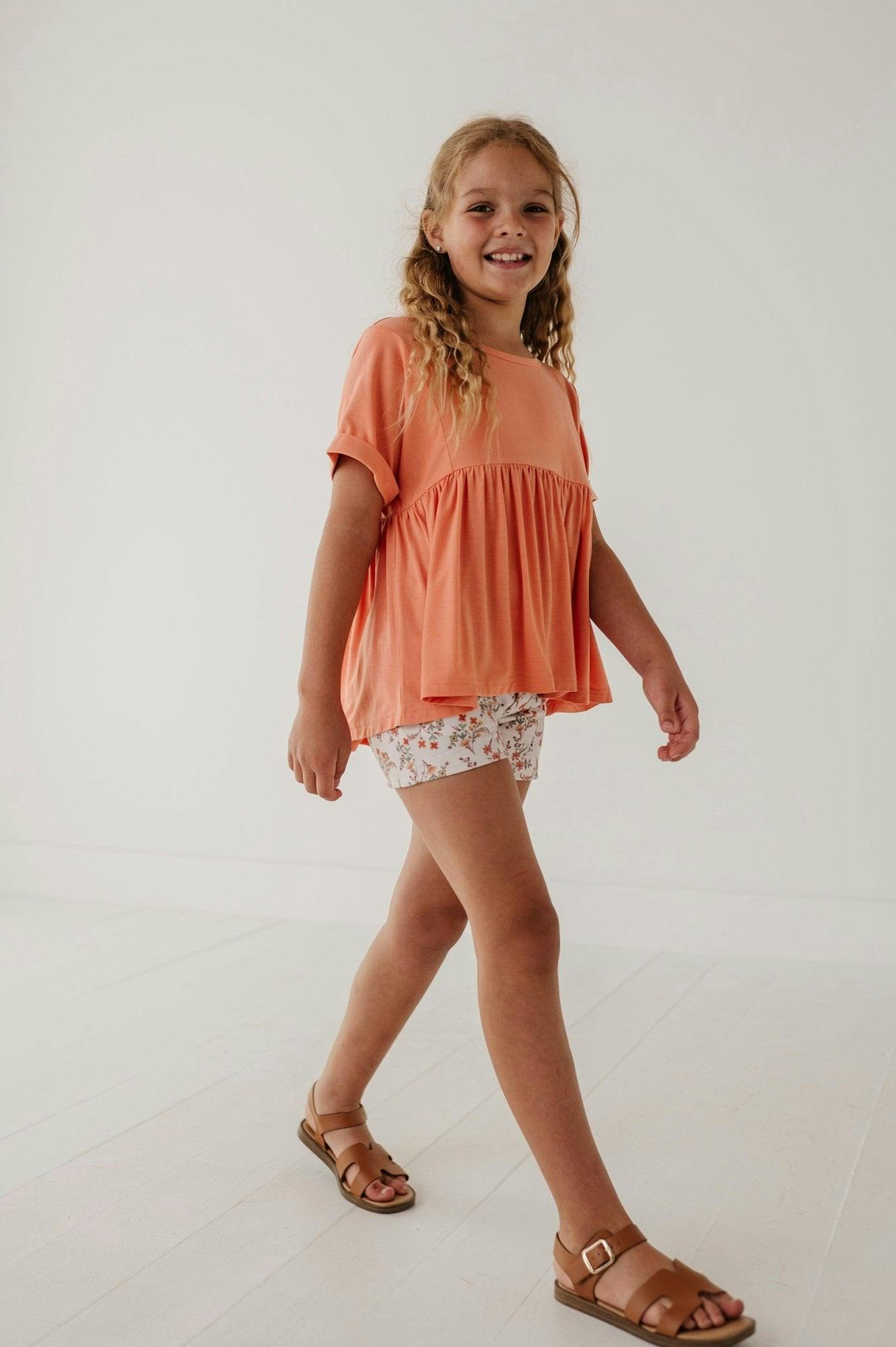 Girl's Printed Twill Shorts Ebba Viney Floral