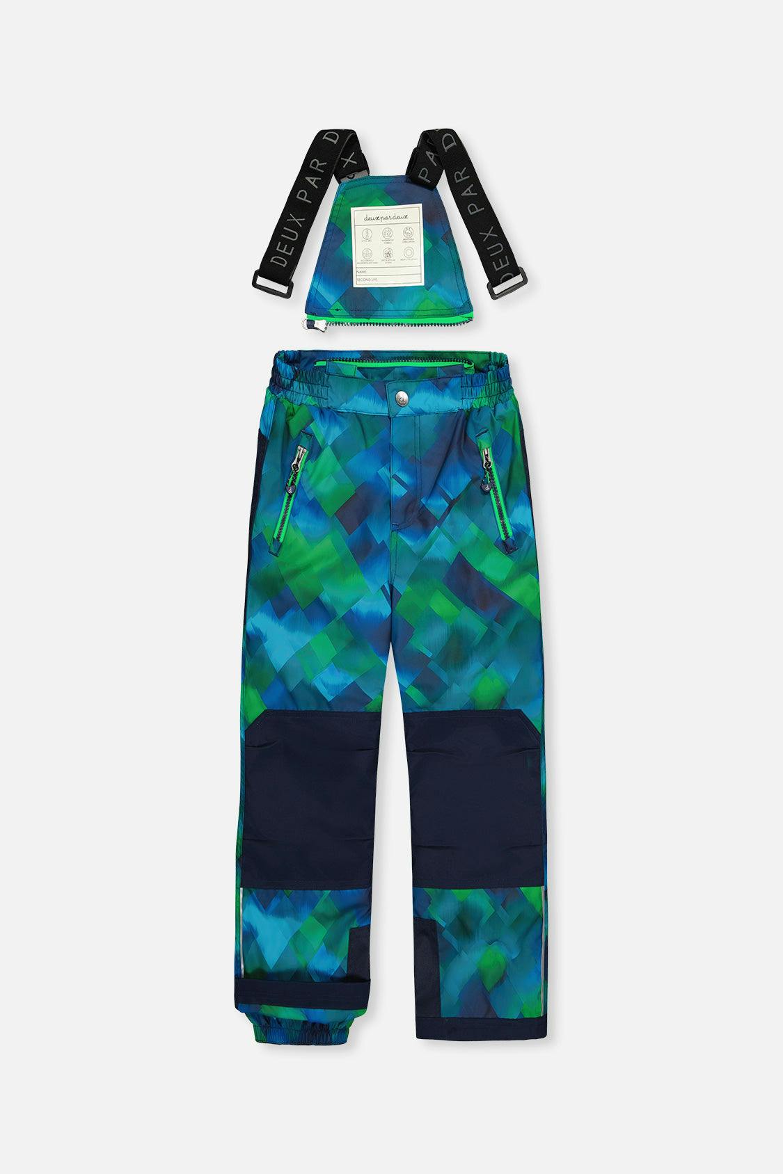 Two Piece Play Snowsuit Blue and Green Checkered Print