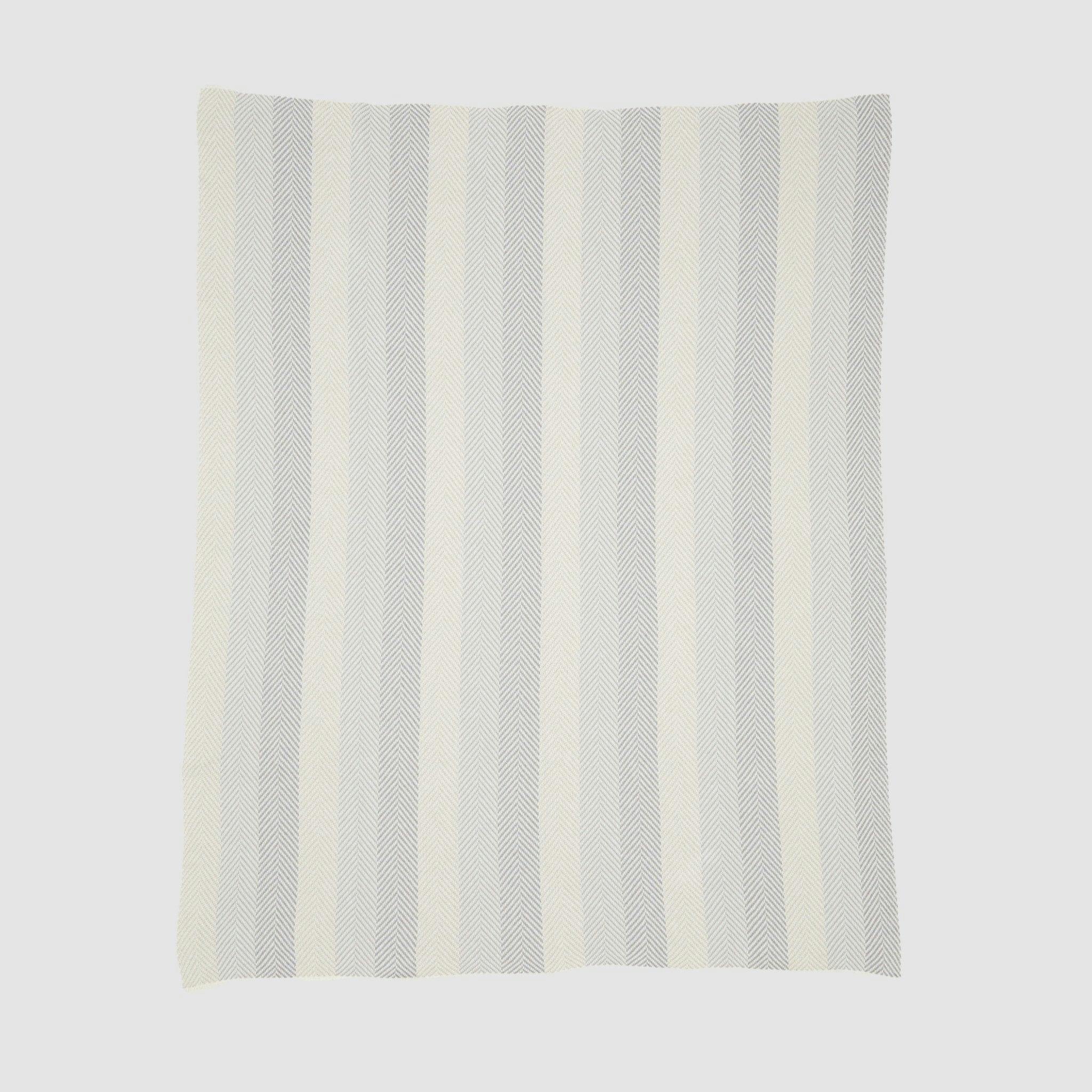 Cotton Sustainable Knit Striped | Chevron Throw Blanket - Herringbone Hues