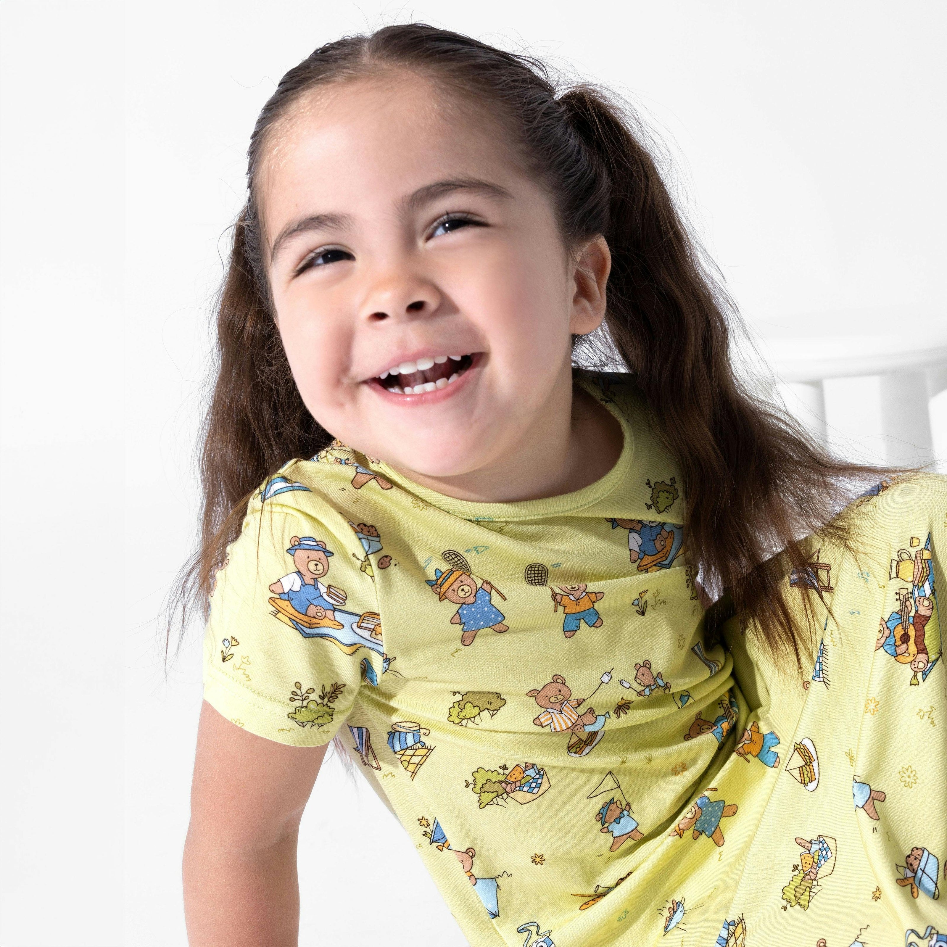 Teddy Picnic Girls' Short Sleeve Dress