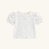 Puff Sleeve Tee in Purple Heart Stripe