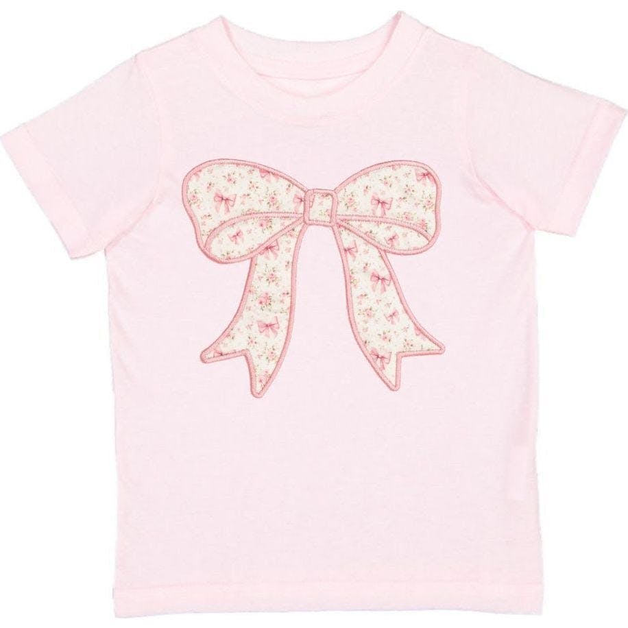 Ditsy Floral Bow Patch Short Sleeve T-Shirt