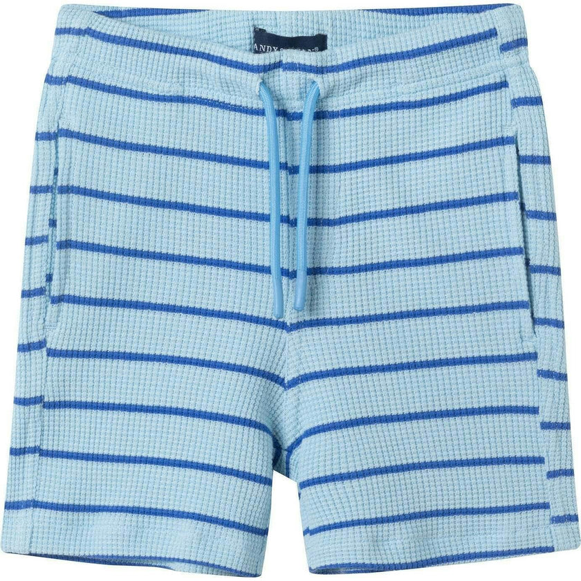 Boys Striped Waffle Polo Set | Blue Shark