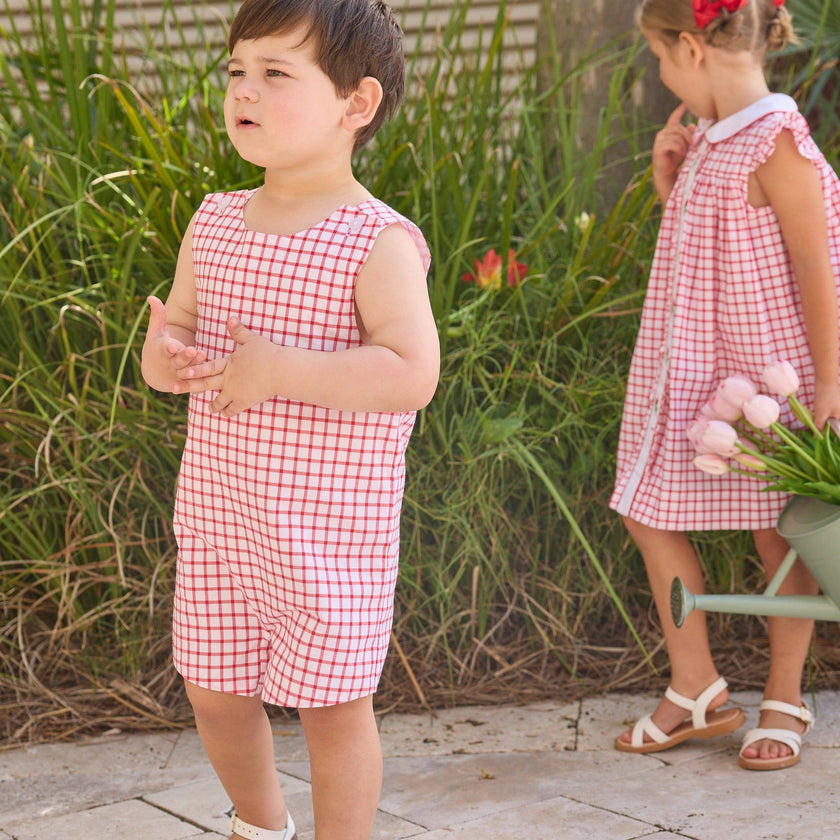 Vintage John John - Red Windowpane