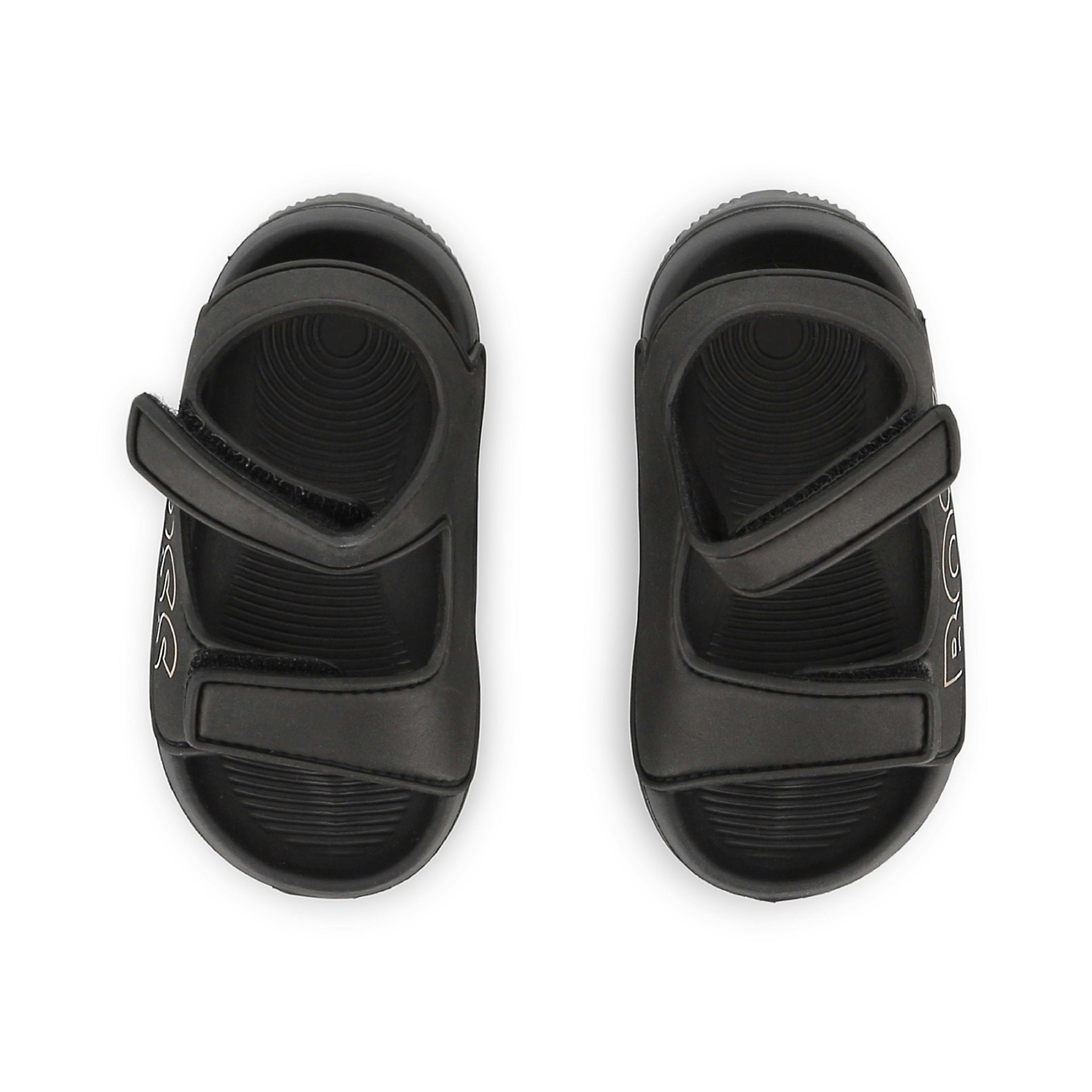 Black BOSS Velcro Sandals