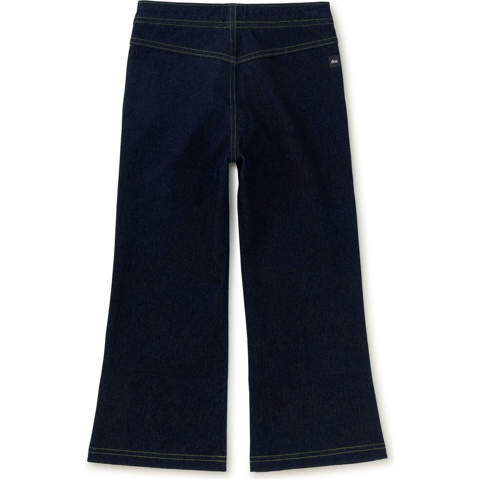 Denim-Like Flare Pants, Blue
