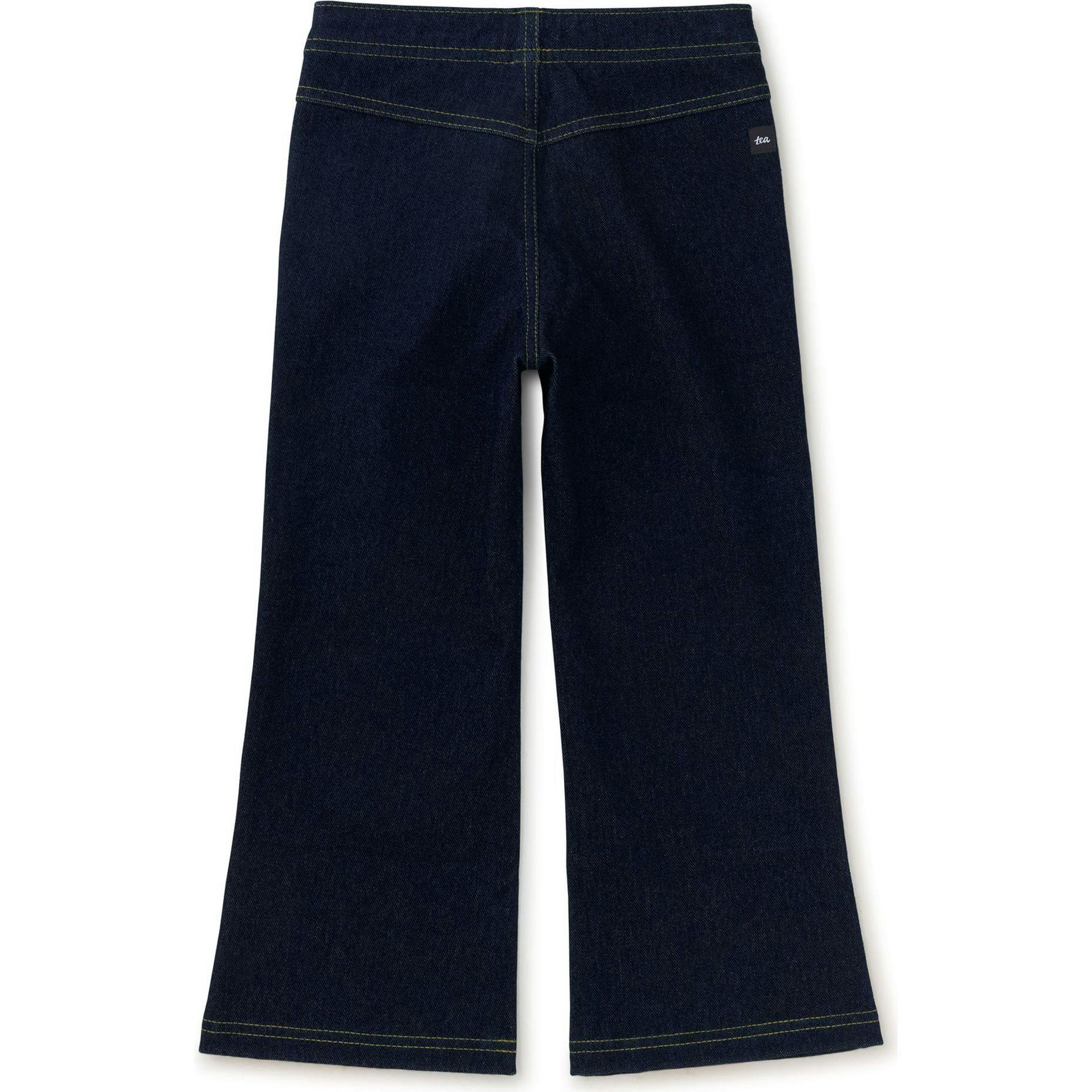 Denim-Like Flare Pants, Blue