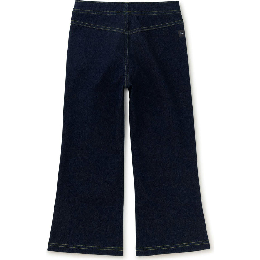 Denim-Like Flare Pants, Blue