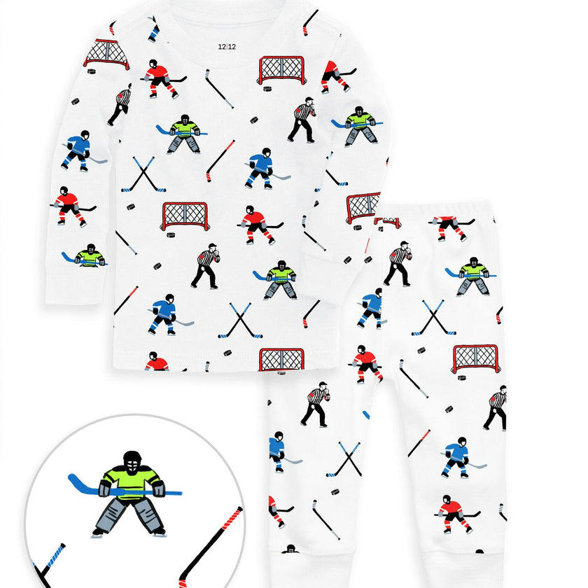 The Organic Long Sleeve Pajama Set [Hockey]