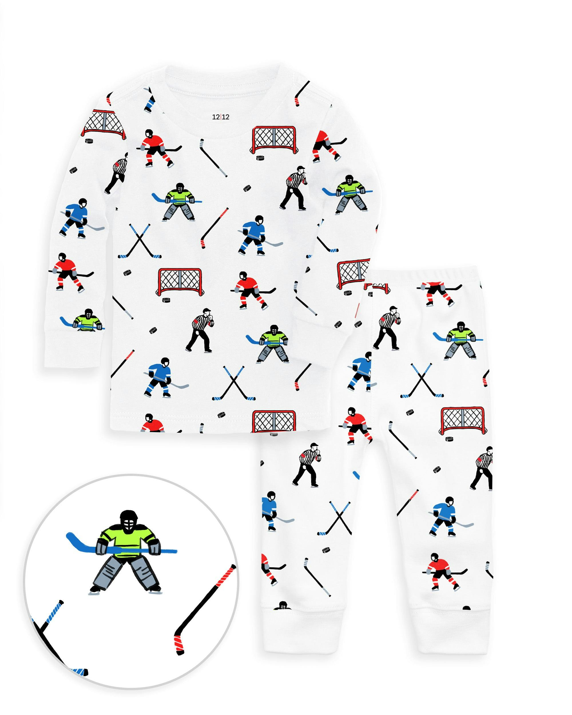 The Organic Long Sleeve Pajama Set [Hockey]