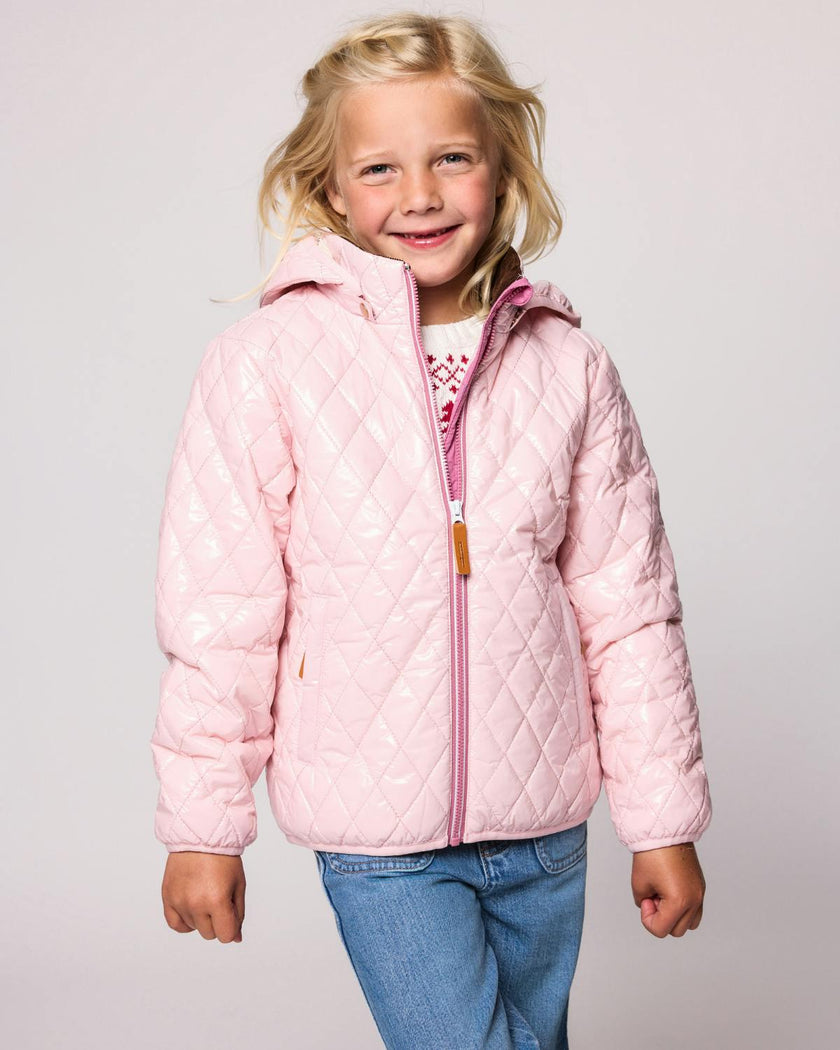 Kids Hi-Gloss Ballerina Pink Puffer Jacket