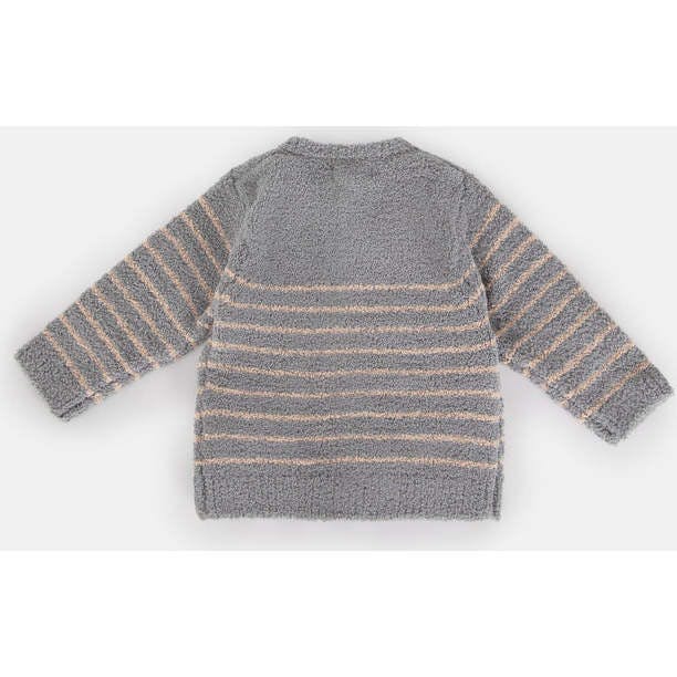 Fuzzy Striped Camisole & Cardigan Set