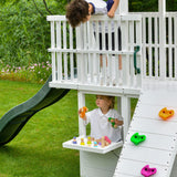 Craftsman | Modern Wooden Swing Set with Slide, Climber & Sandbox