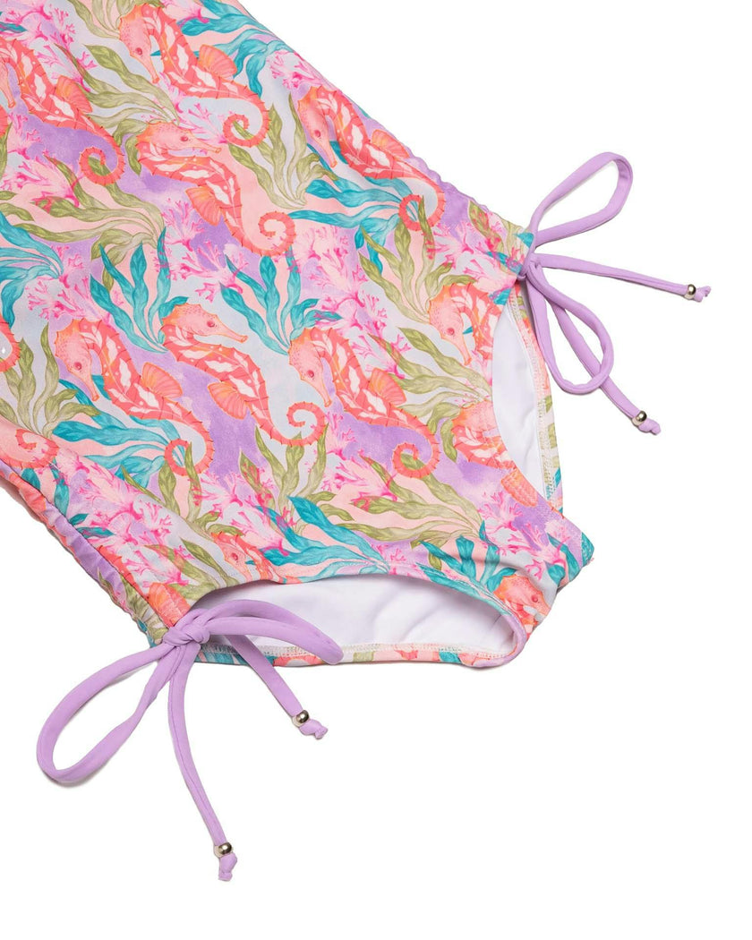 Long Sleeve One Piece Swimsuit with Side Ties
