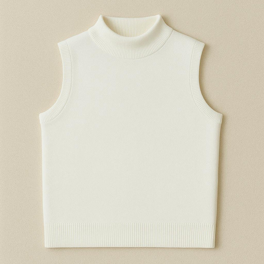 Knit Sleeveless Turtleneck