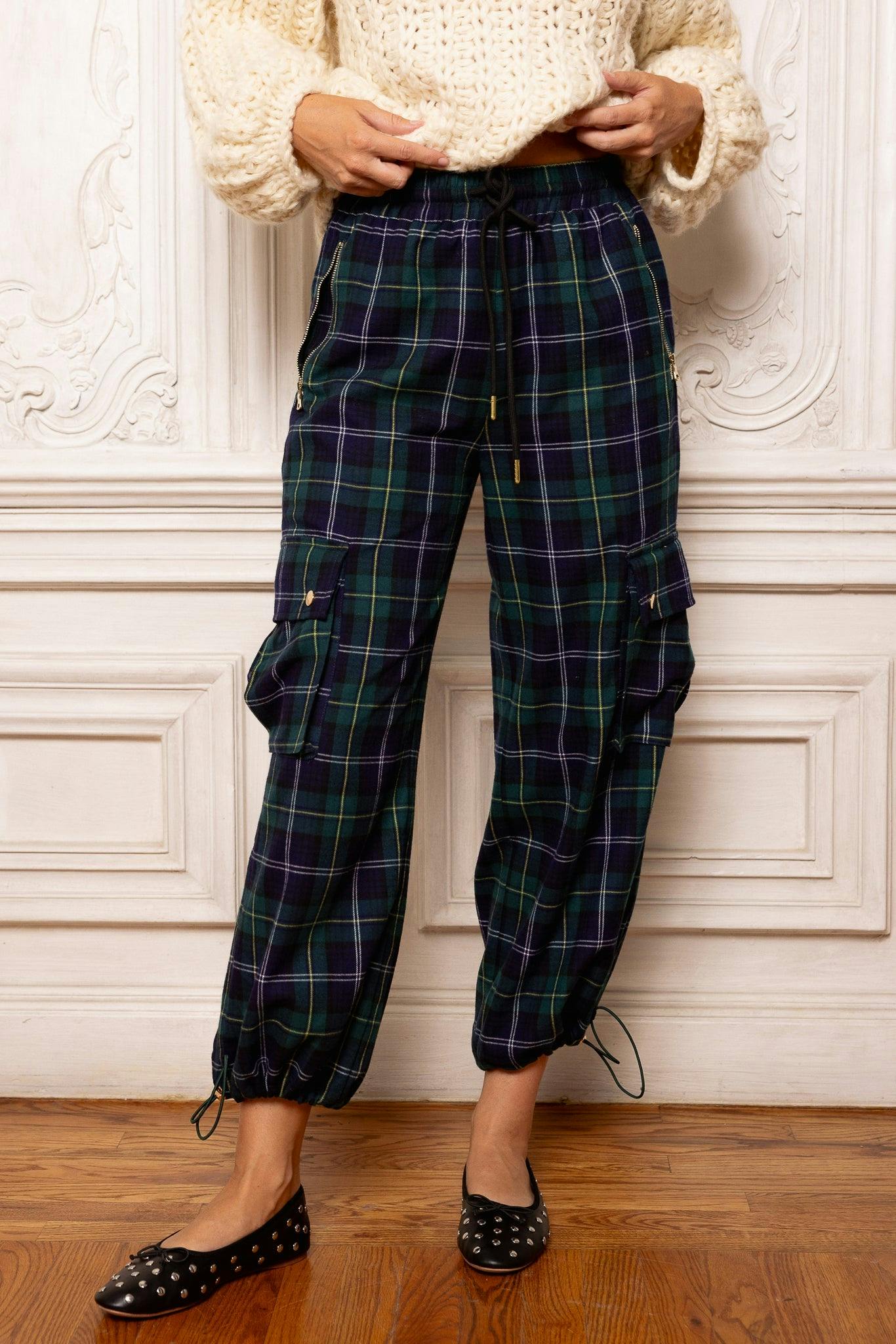 Nicole Cargo Pants in Nocturne Plaid
