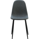Minimalista Fabric Dining Chair with Black Metal Legs