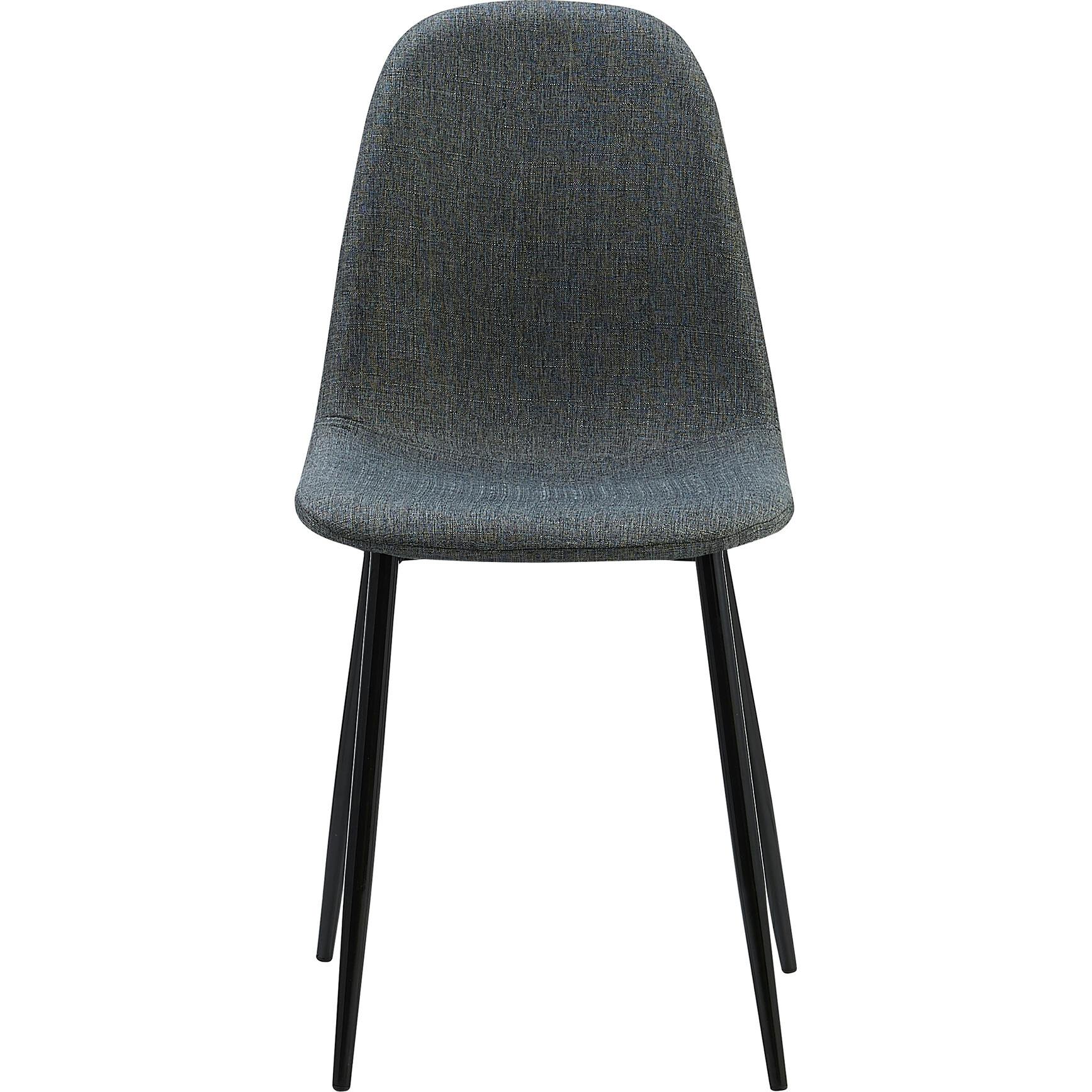 Minimalista Fabric Dining Chair with Black Metal Legs