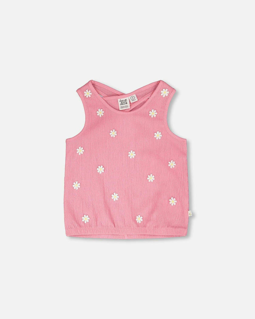 Crinkle Jersey Tank Top Pink