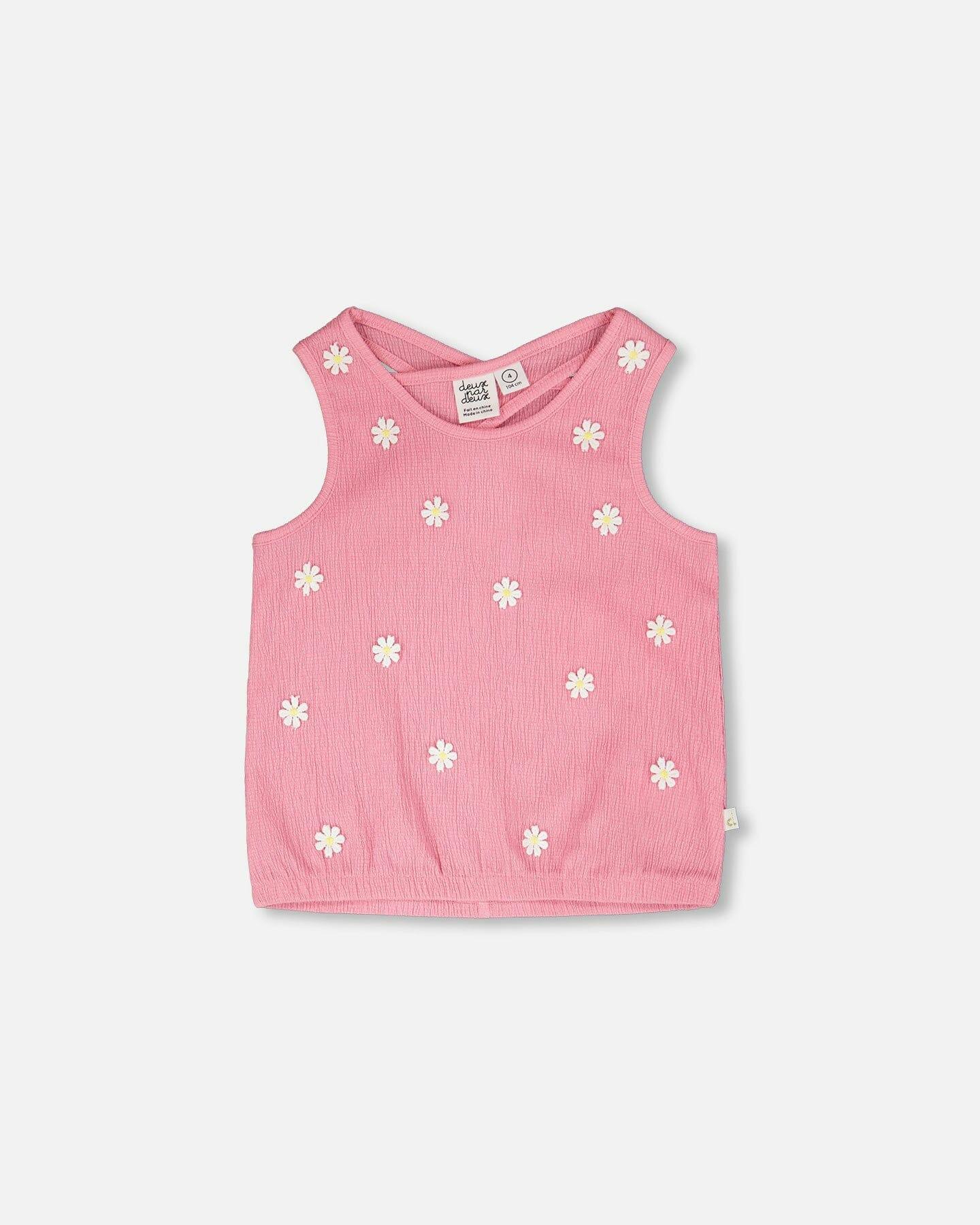 Crinkle Jersey Tank Top Pink