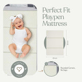 Sleepah Pack and Play Mattress Waterproof & Washable Cover Foldable Tri-Fold Pad 38 x 26 x 1.5 Pad for Babies and Toddlers with Cary Bag