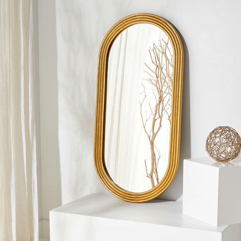 Jeanelle Oval Gold Mirror