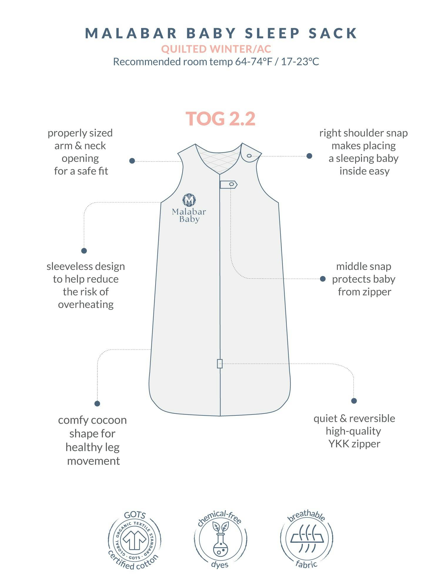 TOG 2.2 (Quilted) Wearable Blanket Baby Sleep Sack