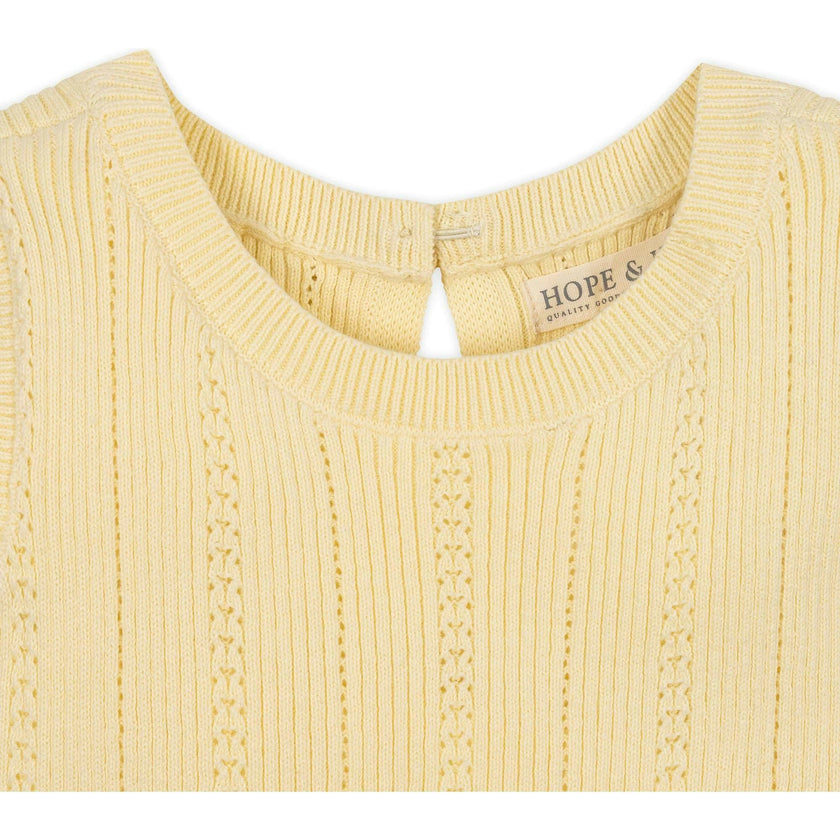 Organic Flounce Hem Tank Sweater Dress, Yellow