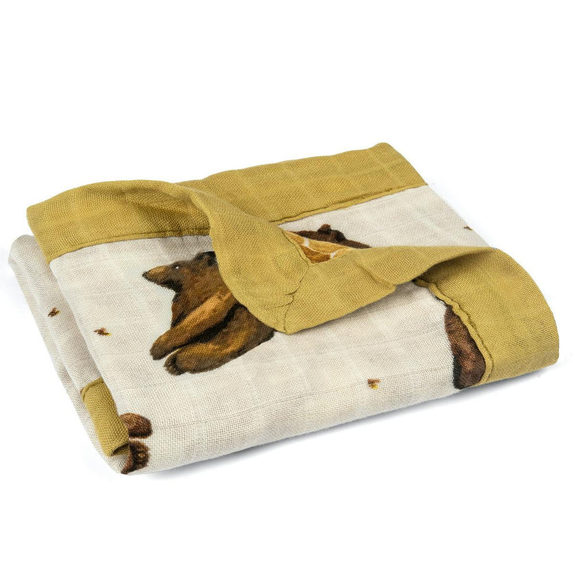 Honey Mini Lovey Two-Layer Muslin Security Blanket