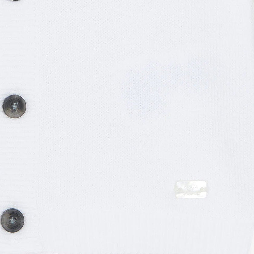 TARTINE ET CHOCOLAT Shawl Collar Knit Baby Blazer - White