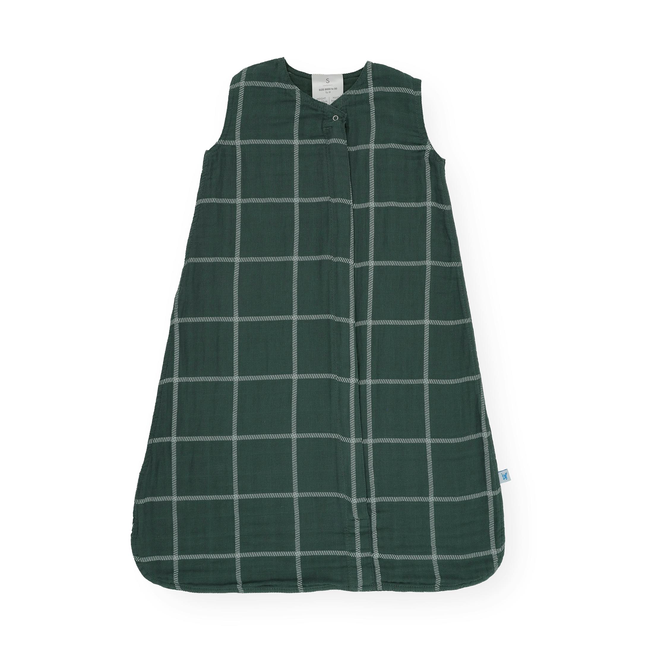 Cotton Muslin Sleep Bag - Evergreen Plaid