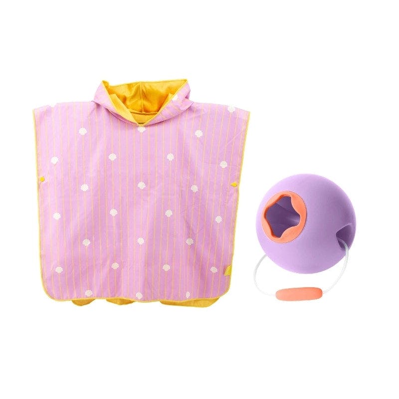 Quut Beach Poncho Banana Pink + Mini Ballo Lavender