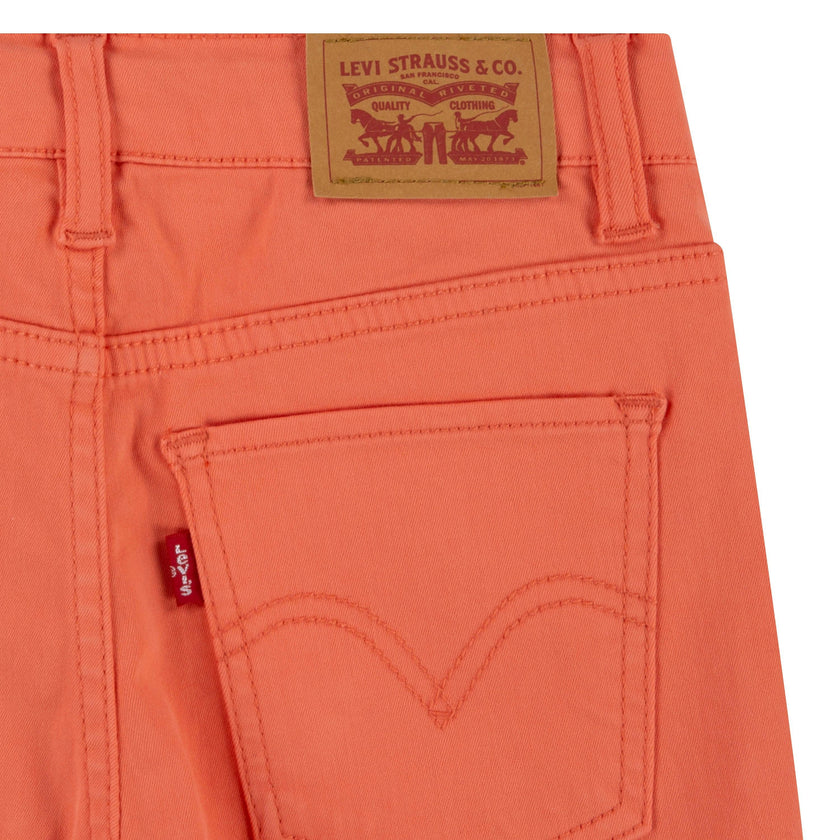 Coral Orange Embroidered Shorts